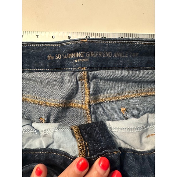 Chico's Girlfriend Ankle Jeans So Slimming Stretch Dark Wash Denim Size 3 / 16 - Picture 5 of 7